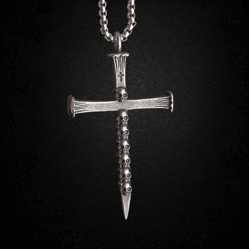 Retro Skull Cross Pendant Necklace for Men